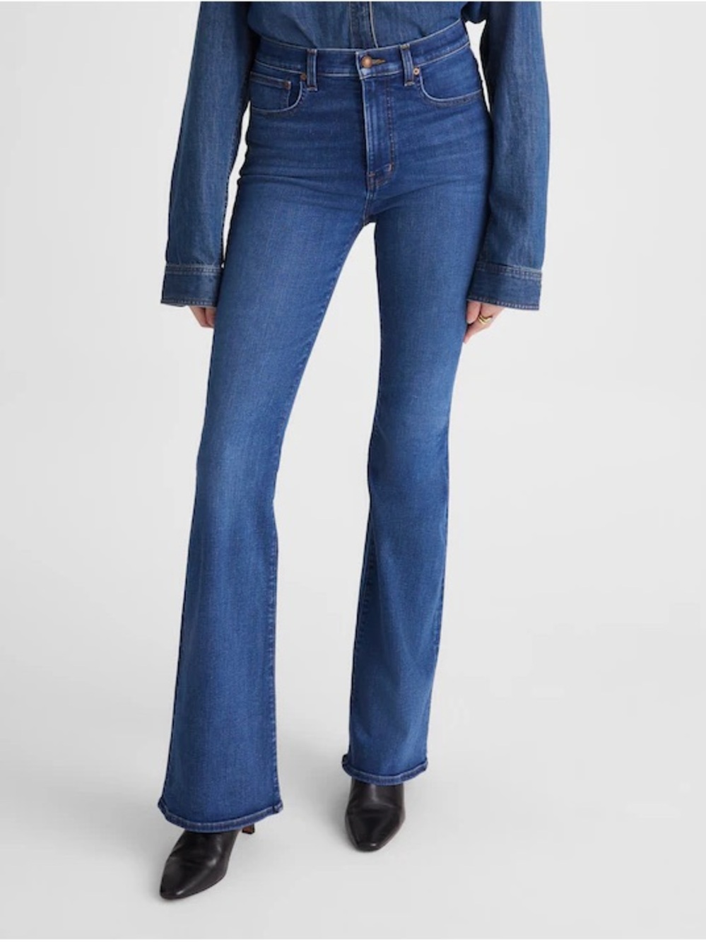 Madewell The Stretch Flare Jean In Carville Wash Size W25 NWT
